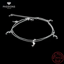 Новая мода подвеска с изображением дельфина небольшой шарик бисера ножной браслет 925 стерлингового серебра Дельфин ножной браслет для женщин ювелирные изделия подарок