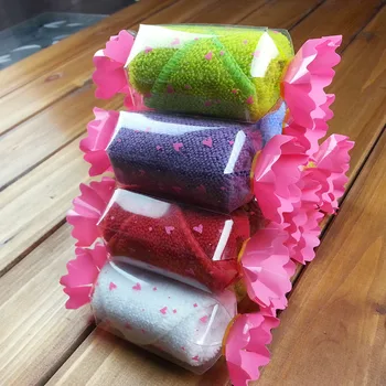 

6pcs 20*20CM Mini Towel Candy Shape Packing Cotton Hand Towel Face Washing Towel Home Textile Party Gift Towel Dropshipping