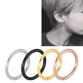 HENGKE Segment Nose Hoop Rings Septum Clicker Nose Piercing Buckle round Earrings Jewelry New Stainless Steel Interface HENGKE Segment Nose Hoop Rings Septum Clicker Nose Piercing Buckle round Earrings Jewelry New Stainless Steel Interface