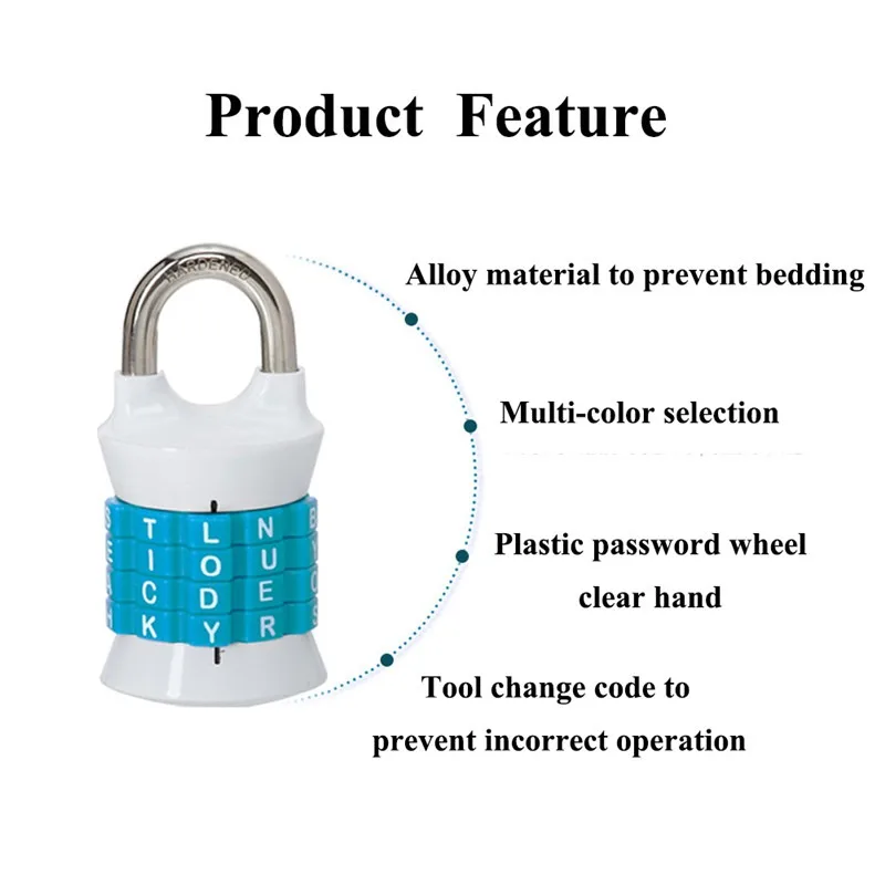 4 набора цифр буквы и замок Пароль замок вращающийся пароль навесной замок, оборудование кодовый замок безопасности кодовый замок