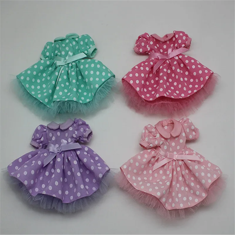 

Fortune Days ICY & Blyth 1/6 doll Handmade clothes 4 color Wave point dress