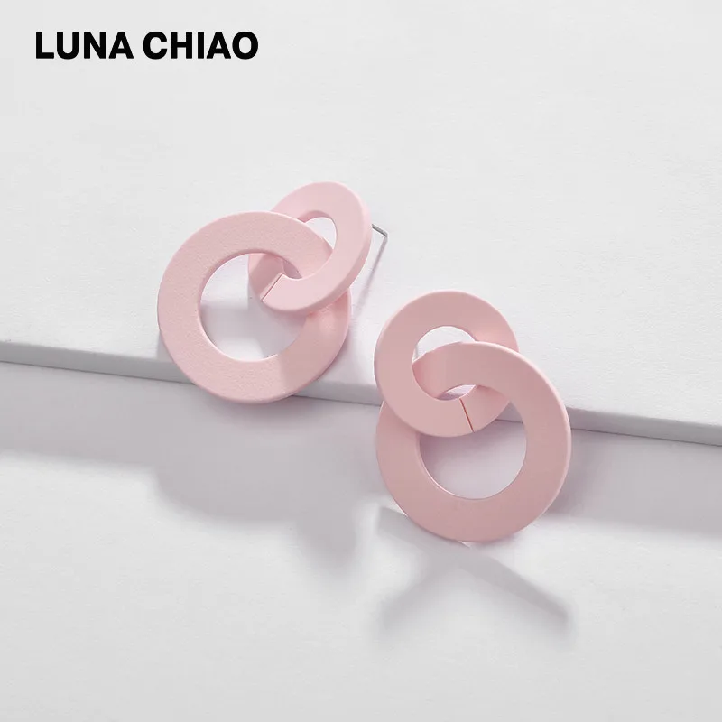 Серьги подвески LUNA CHIAO Модные Акриловые серьги с двойными