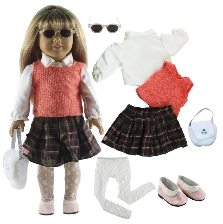 

1 Set Beautiful Student Clothes Outfit Doll Clothes for 18'' American Doll B18