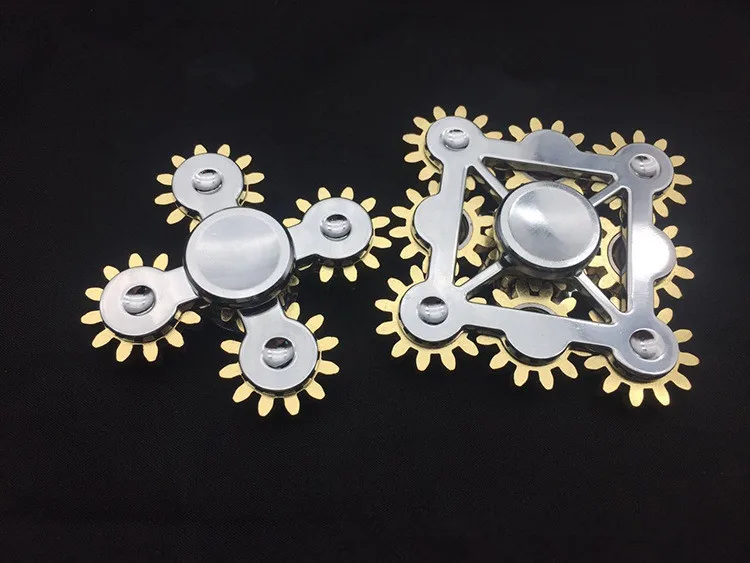 New arrival Hand Spinner Fidget Brass gears Material stainless steel 9 gear linkage And 5 EDC Toys T153 | Игрушки и хобби