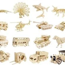 Незаконченный 3D животное автомобиль деревянные игрушечные лошадки головоломки для детей модель здания наборы книги по искусству и ремесло