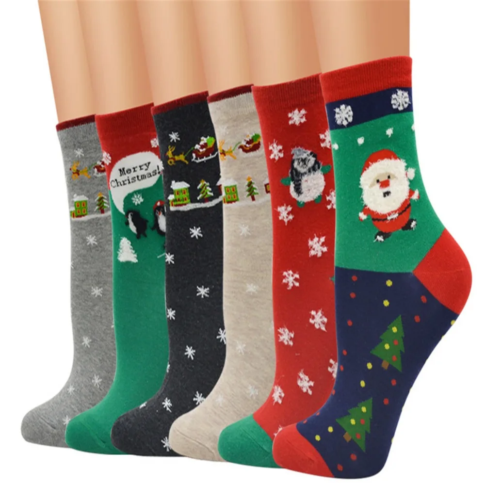 1 пара, новинка года, женские рождественские носки, Разноцветные носки до щиколотки для женщин, костюм для девочек, подарок, носки без пятки, Las medias de Navidad femeninos