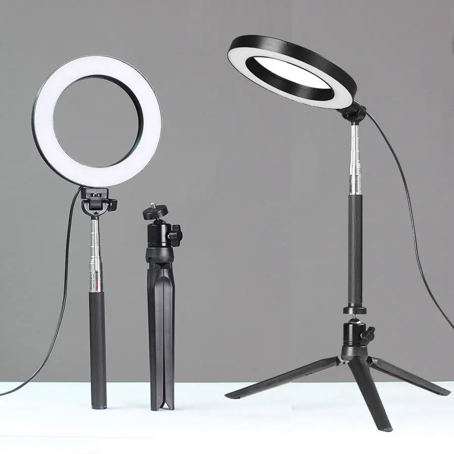 Dimmable LED Studio Camera Ring Light Photo Phone Video Light Annular