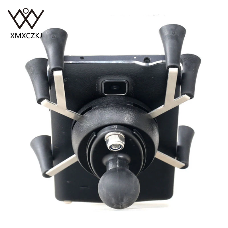 XMXCZKJ Motorcycle Bike MTB Bicycle Mobile Phone Grip Holder Mirror Rear View Mount X-Grip For GPS Cellphone Holder Accessories