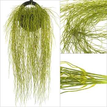 

3 Pcs Artificial Leaves Green Plant Plastic Grass Bush Dragon Willow Branch European Style Dry Fake Flower Home Decor