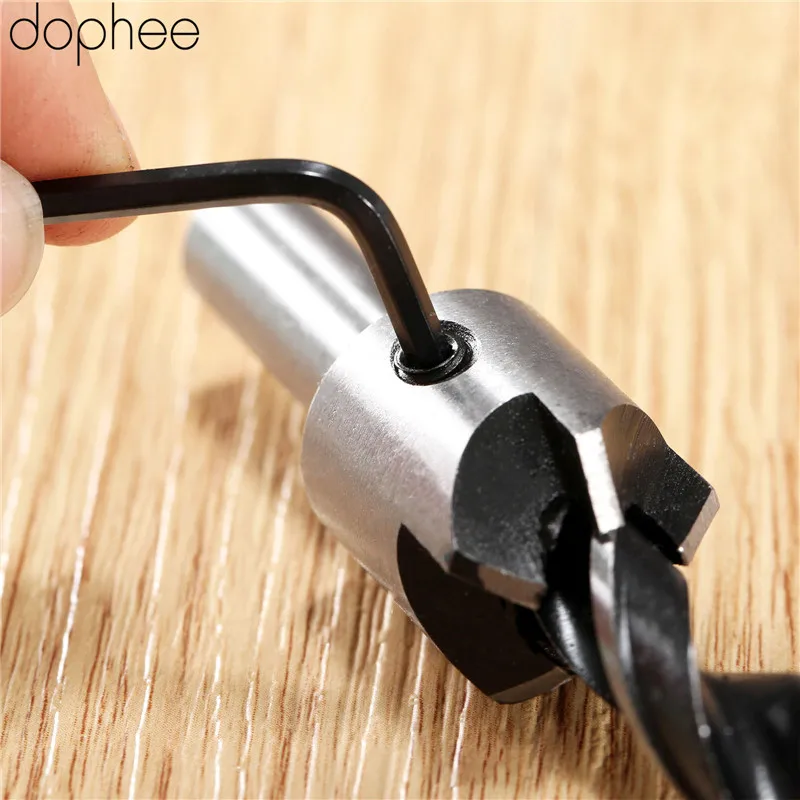 dophee Flute Countersink Drills Bit HSS Drills Bit Reamer For Woodworking Chamfer 3-10MM Woodworking Tools Wood Drill Bits 1PC