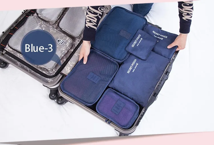 Модные сумки для путешествий 6 в 1 комплект Высокое качество нейлоновая дорожная сумка для хранения непромокаемая одежда Органайзер переносная сумка комплект