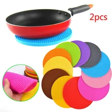 2 шт./компл. Экстра толстый 8 мм 18*18 см прочная силиконовая круглая Нескользящая термостойкий Коврик мягкая подставка держатель для горшка