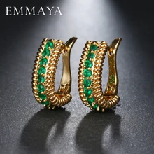 Роскошь emmaya маленькие круглые Австрийские прозрачные CZ серьги для женщин модные вечерние элегантные серьги-гвоздики ювелирные изделия