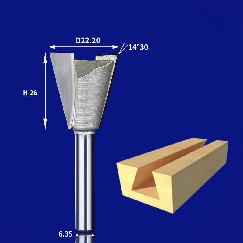 1 шт- ЧПУ твердосплавные деревообрабатывающие фрезы, инструмент по дереву, ящики, шкафы, коробки, декоративные коробки, подарочные коробки - Длина режущей кромки: 6.35mm x 22.2mm