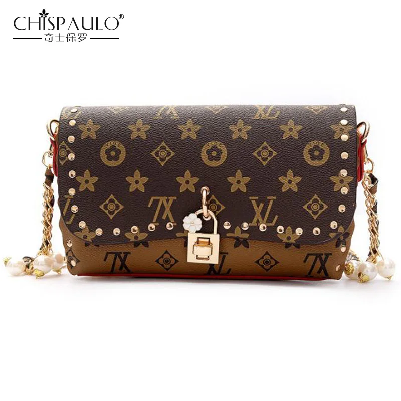 

Famous Brand Women Bag Designer Fashion Chains PU Leather Shoulder Bag Clutch Bag Ladies Retro Elegant Messenger Bag 2019 Summer