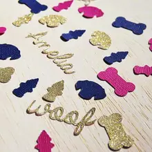 Пользовательское имя щенок собака День рождения стол confettis детское крещение для душа Свадебные посыпки вечерние украшения