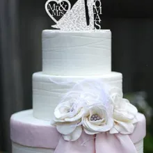 Персонализированные Свадебный торт Топпер, свадебные украшения, акриловые серебряные блестки, пользовательские свадебный торт Топпер Персонализированные фамилия