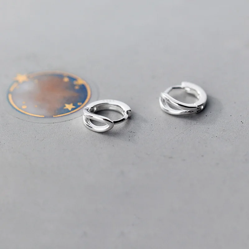 WTLTC 925 Серебряное кольцо в ухо серьги для женщин полые маленькие серьги-клипсы крошечные Висячие серьги-кольца слиперы