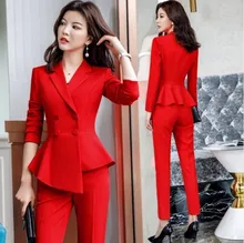 Woman Double Breasted Blazer and Pants Set for Office Women Slim Pants Suits Formal Work Suits for Women Wedding Party Pantsuit