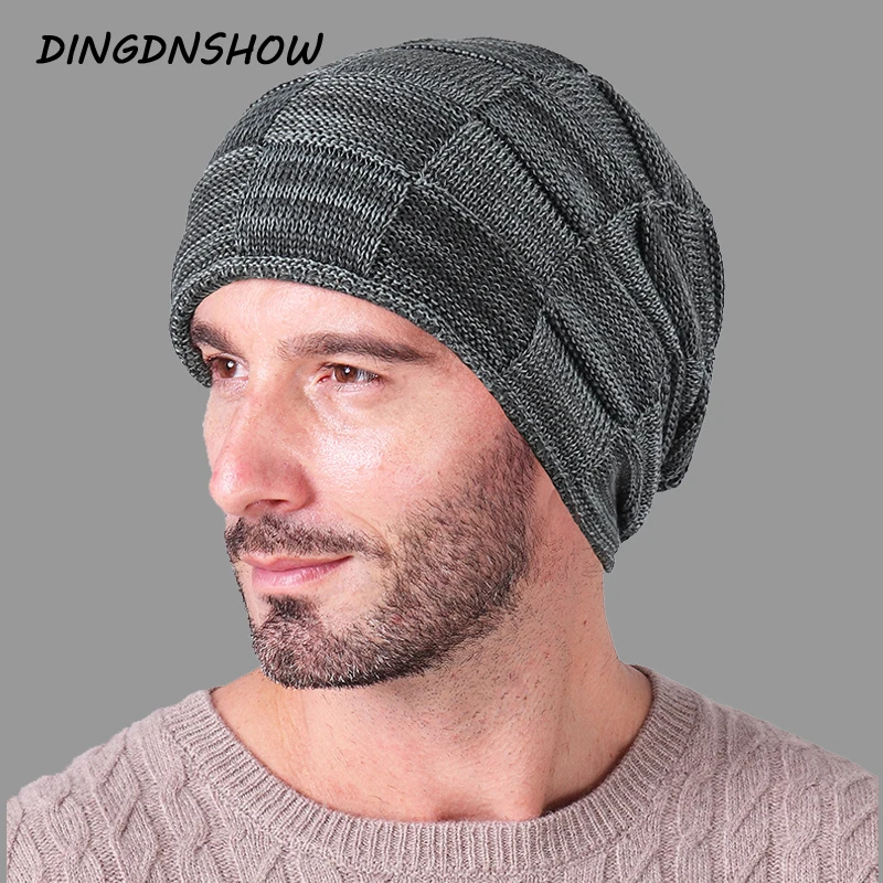 

[DINGDNSHOW] 2019 Brand Beanies Hat Adult Cotton Knitted Hat Men Winter Cap Warm Bonnet Hat Skullies