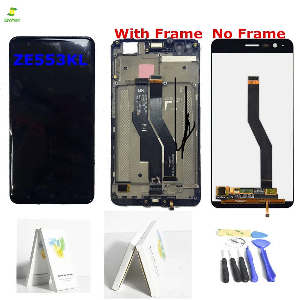 

5.5" For ASUS ZenFone 3 Zoom ZE553KL LCD Display Touch Screen Digitizer Assembly Replacement With Frame For ASUS Z01HDA LCD
