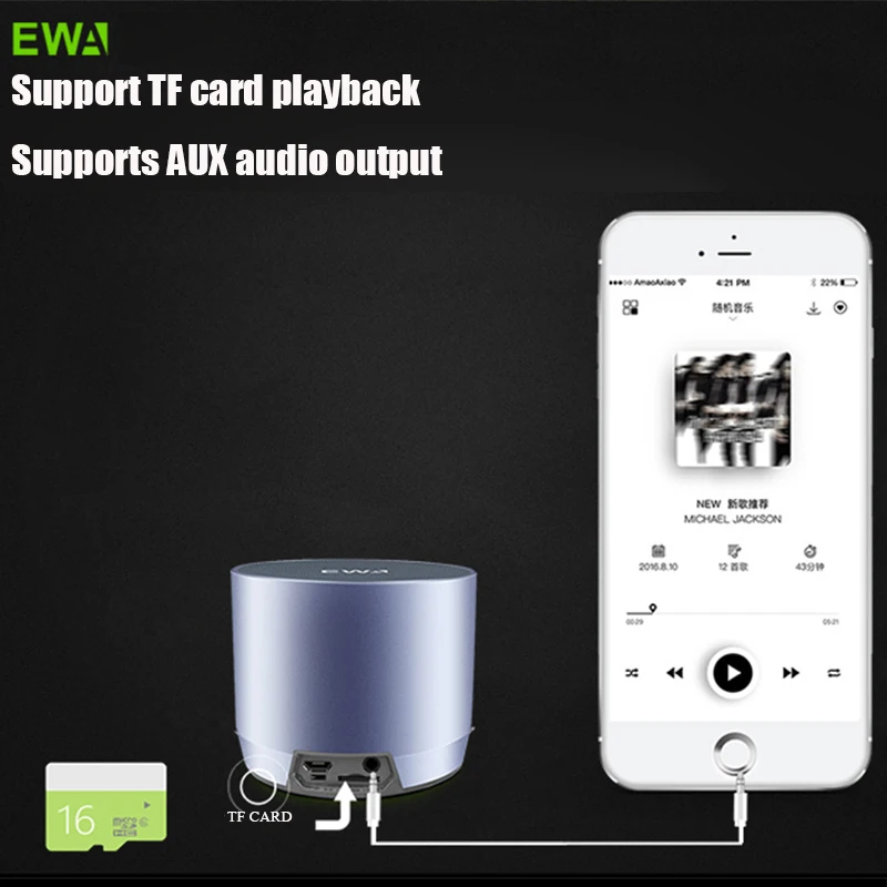 EWA A3 портативный Bluetooth динамик s hands-free Звонки маленький динамик s тяжелый бас беспроводной bluetooth стерео динамик для телефона