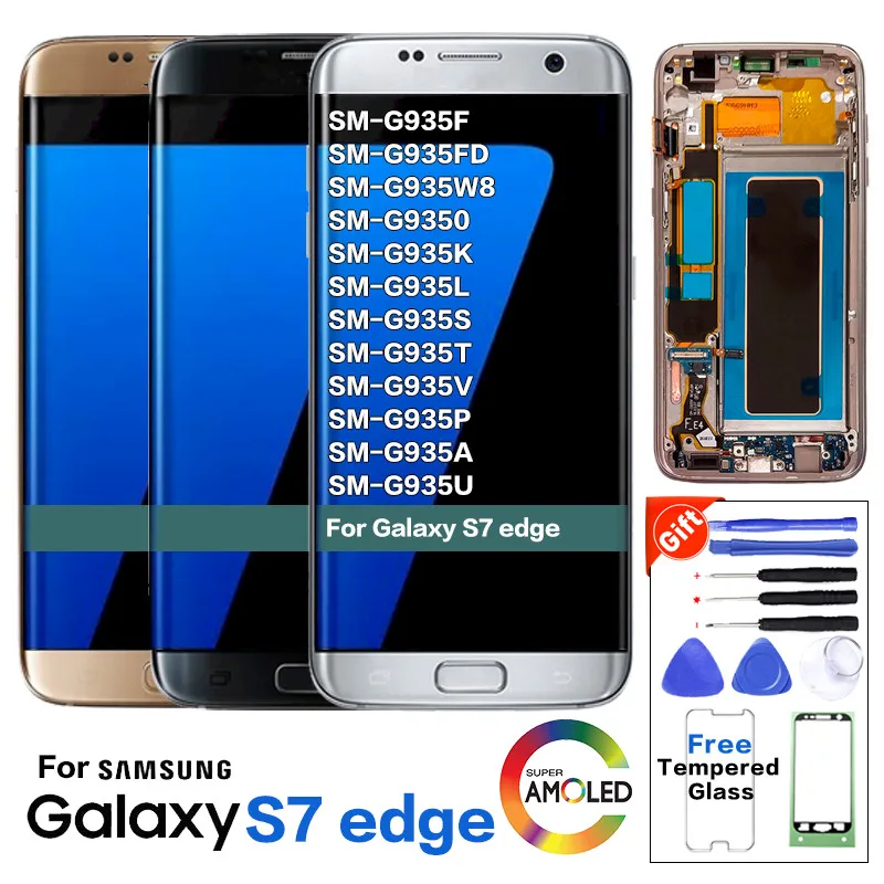 Super Amoled LCD For Samsung Galaxy S7 edge G935 G935F DisplayTouch Screen with Frame Burn shadow | Мобильные телефоны и