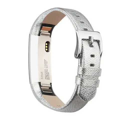 BEESCLOVER Для Fitbit Alta/Alta HR часы из натуральной кожи сменный ремешок r20 - Цвет: Silver