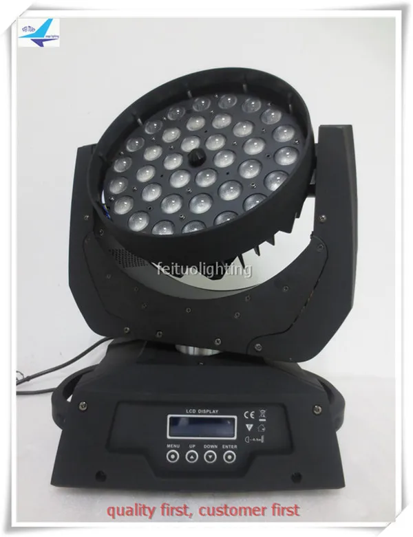 8 шт. с кейс прожектор rgbw dj светодиодное освещение зум мыть 36x10 Вт led RGBW с переменной фокусировкой перемещение головы