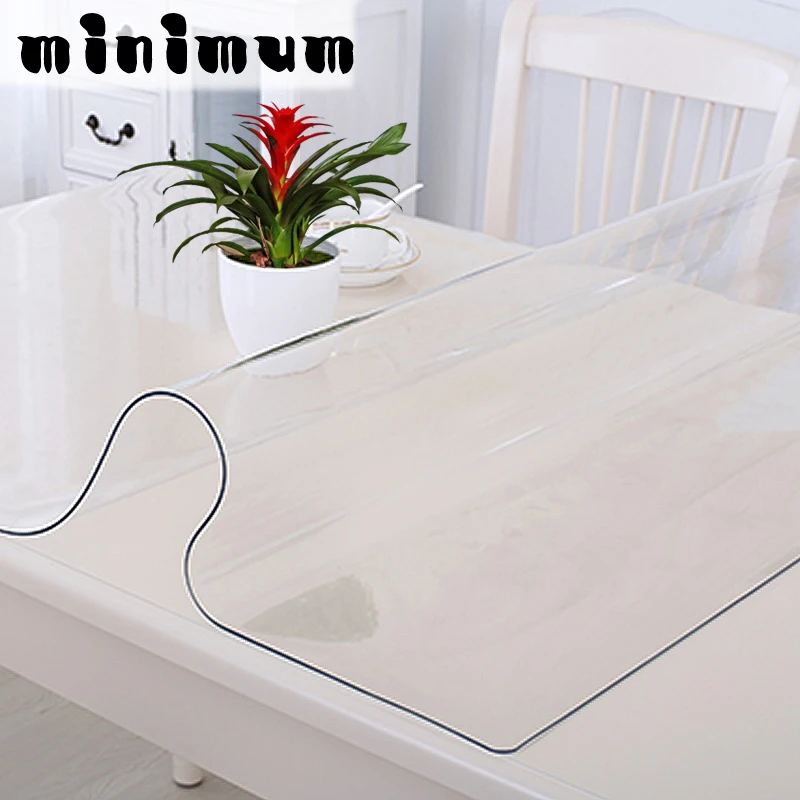 NEW Soft Glass Transparency PVC Table Cloth Waterproof Party Wedding Home Kitchen Dining Placemat Pad Thickness 1.0mm