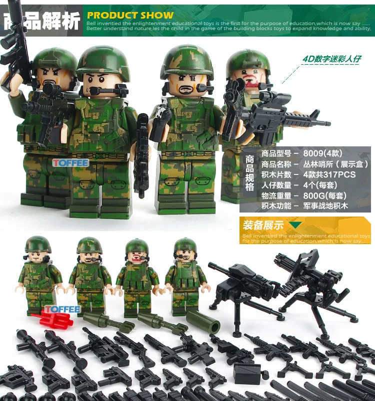 1 комплект Firewire конкурс джунгли post военный спецназ детские строительные блоки игрушки модель здания Наборы