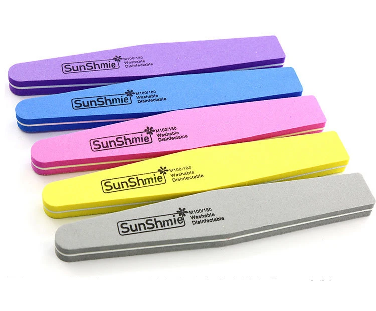 

100/180 rhombic sponge rubbing strip high elastic cotton double-sided polishing nail file manicure tool