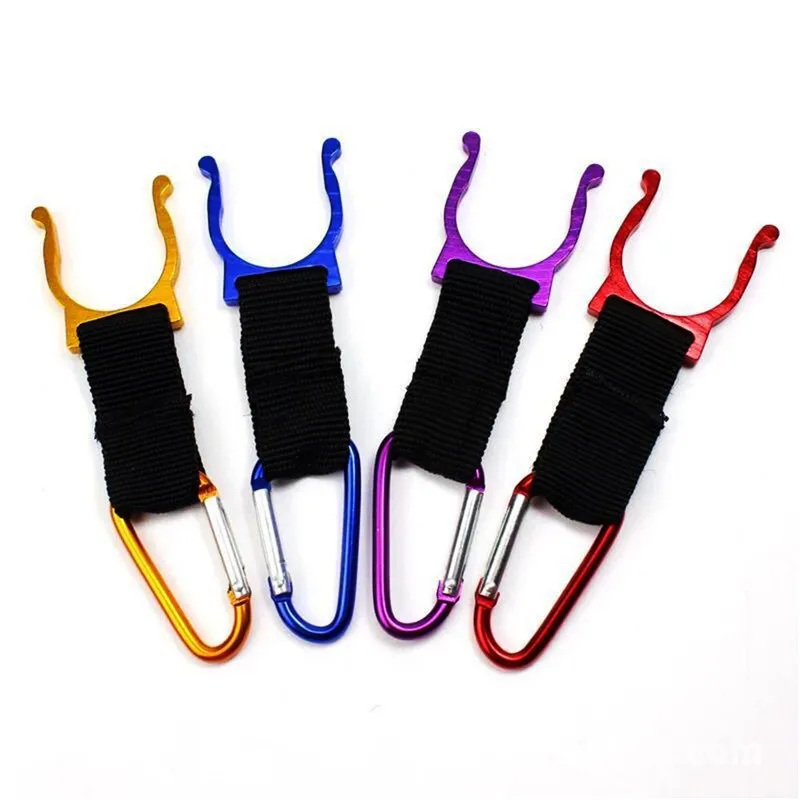 

New Hot Outdoor Camping Water Bottle Holder Clip Hiking Tactical Carabiner Belt Buckle Feeding Bottle Hook Holder Webbing Buckle