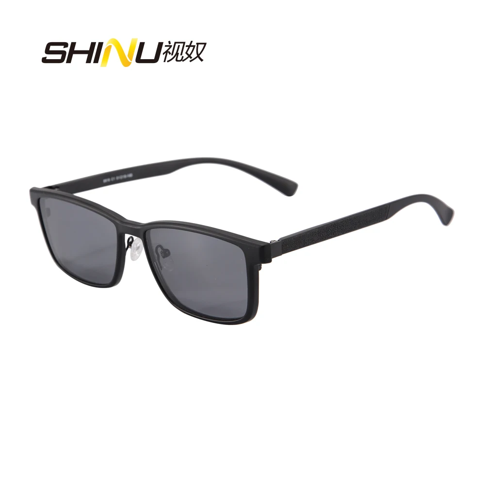 

SHINU NEW rectangular magnetic Polarized sun Lenses MEN DRIVING Clip on sunglasses metal glasses frame Clip-On 9916