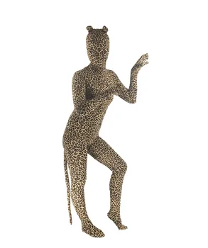 

Sexy Woman Costume Spandex Lycra Leopard Print Animal Full Body Zentai Suit with Ear and Tail Skin Tight Unitard Zentai bodysuit