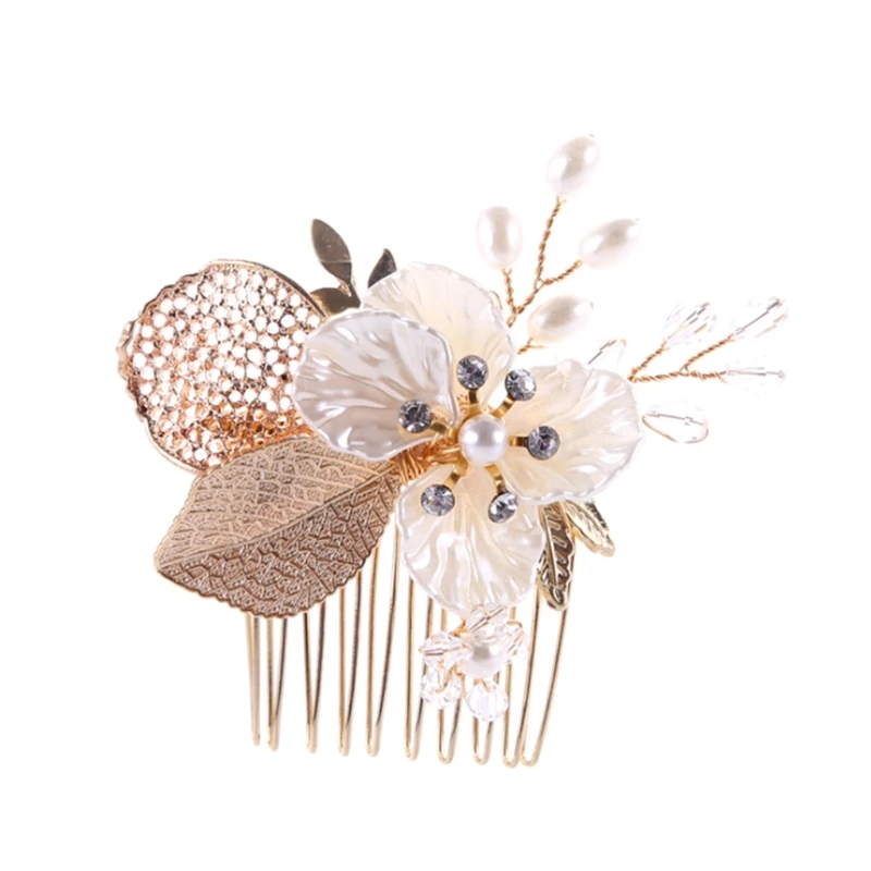 

Bride Comb Wedding Leaf Flower Bridal Hairpins Floral Women Jewelry Accessories