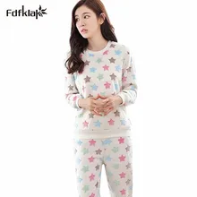 Новая зимняя Фланелевая Пижама женская пижама с длинным рукавом с рисунком из мультфильма, комплект, толстая Осенняя женская пижама, пижама, костюм, Пижама для женщин