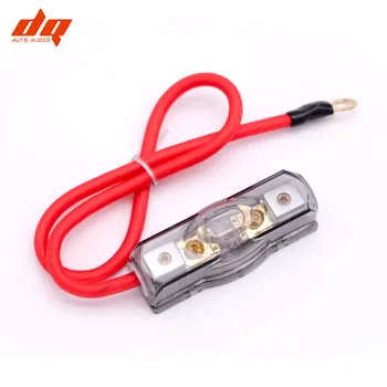 

1pcs Car Audio Refit Fuse Holder Pure Copper 4/8 10 Ga Wire with 30A 40A 60A 80A 100A 1 In 1 Out with 0.5m Power Cable