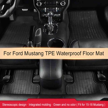 

QHCP Car Floor Mat Rubber Boot Foot Pad Carpet Protection TPE Waterproof Car Styling Carpet Liner Fit For Ford Mustang 2015-2019