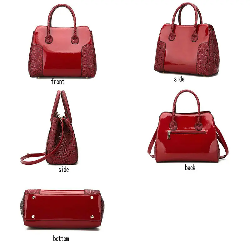Роскошная Высококачественная женская сумка из лакированной кожи, 2 комплекта, женские композитные сумки, модные сумки-мессенджеры, Дамский кошелек, сумка на плечо
