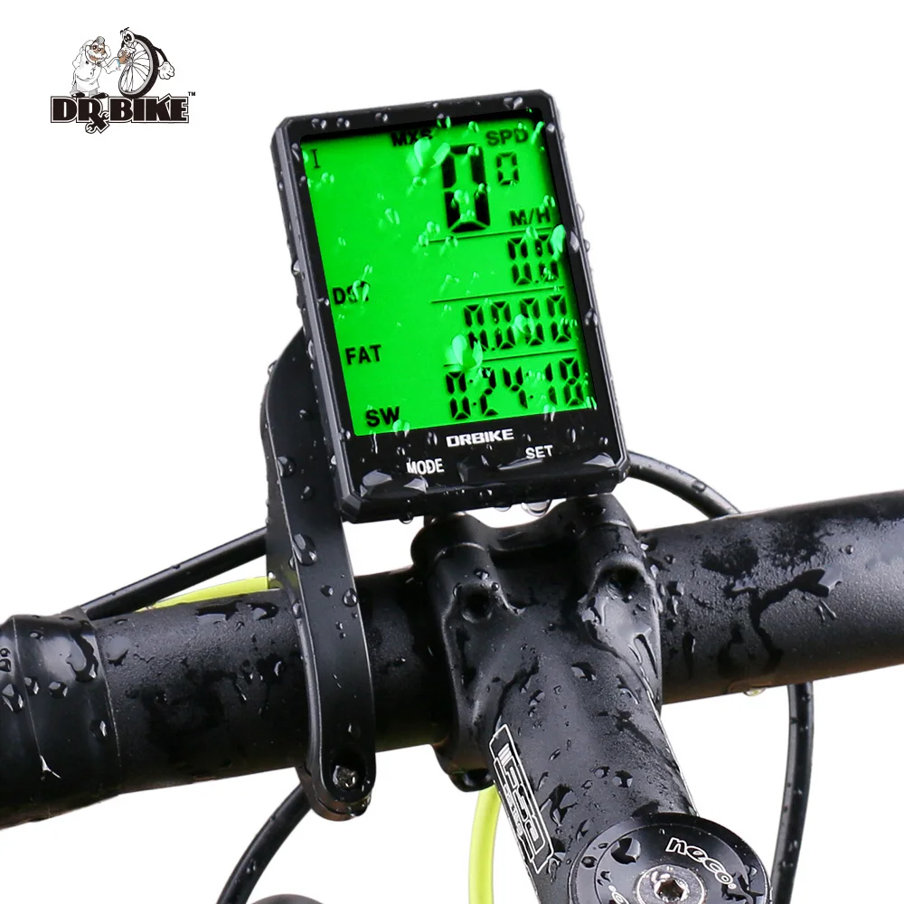 Günstig DRBIKE 2,8 Large Bildschirm Fahrrad Drahtlose Fahrrad Computer Fahrrad Touchscreen Lcd computer geschwindigkeitsmesser grüne Bike Regendicht Stoppuhr