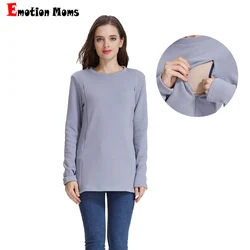 Emotion Moms New Long Sleeve Maternity Clothes COTTON winter Nursing Top Maternity tops for Pregnant Women Breastfeeding T-shirt Emotion Moms New Long Sleeve Maternity Clothes COTTON winter Nursing Top Maternity tops for Pregnant Women Breastfeeding T-shirt