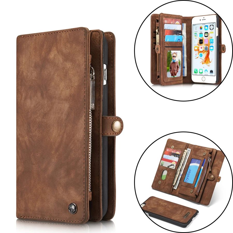 imágenes para Caseme cuero del tirón de lujo case para iphone 7 7 plus 6 6 s Más Ranuras para Tarjetas Monedero Imán Extraíble Teléfono Fundas Cubierta de Accesorios imágenes para Caseme cuero del tirón de lujo case para iphone 7 7 plus 6 6 s Más Ranuras para Tarjetas Monedero Imán Extraíble Teléfono Fundas Cubierta de Accesorios