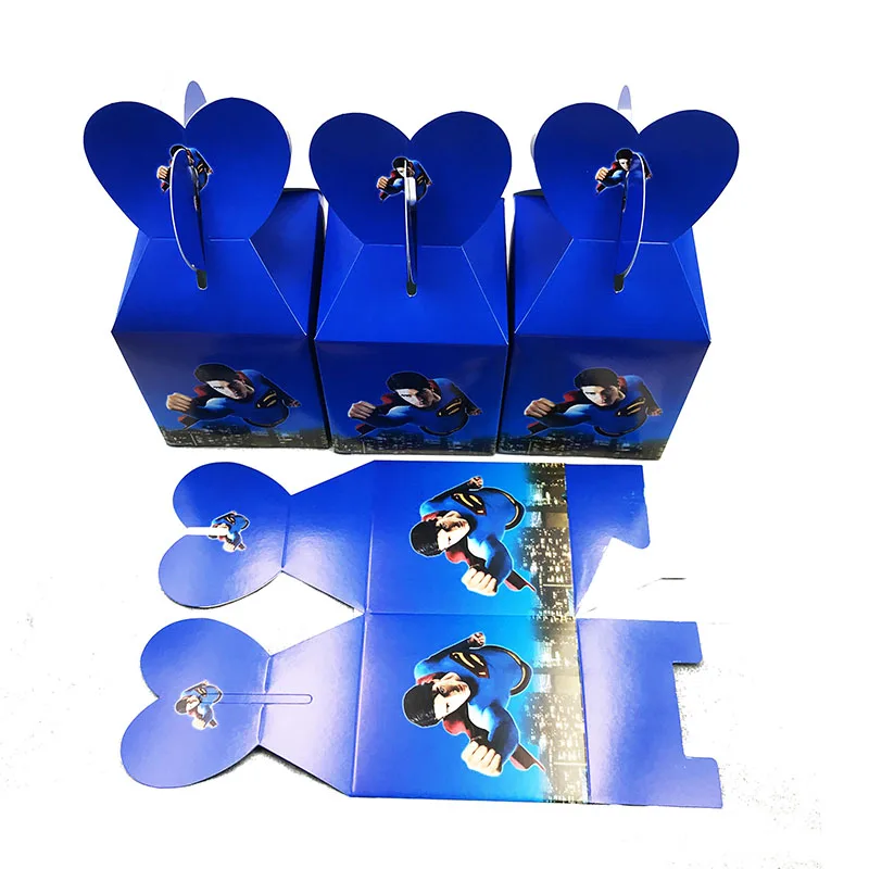 6pcs Lot Superman Theme Candy Boxes Baby Shower Party Decorations