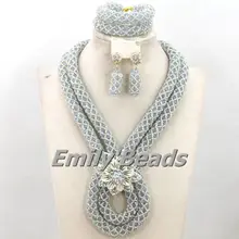 Популярный индийский свадебные Бусины набор кристалл Бусины Цепочки и ожерелья в нигерийском стиле для вечеринки/Свадебные украшения Для женщин костюм Наборы для ухода за кожей aej926