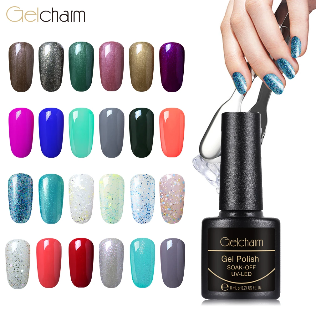 

8ML UV Gel Nail Polish Soak Off Hybrid Varnish Semi Permanent Long Lasting Lucky Lacquer Gel Stamping Primer Base Top GelCharm