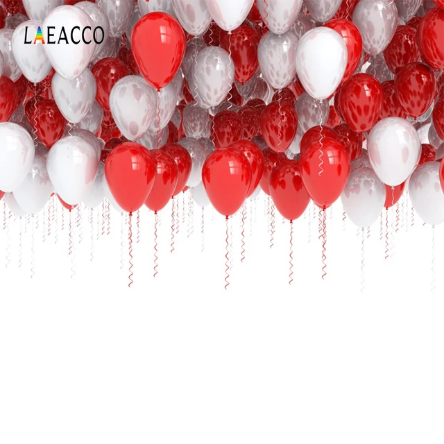 laeacco baby birthday party white red balloons child photography