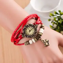 Женские часы лучший бренд класса люкс кварцевые переплетенные вокруг Кожаный браслет для кошки женские наручные часы классические горный