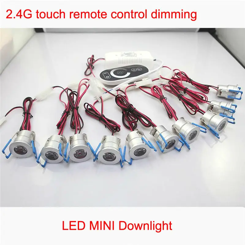 

AC85-265V 3W MINI LED Downlights LED Down Lamps+LED Dimming Driver +Touch Dimmer Remote Controller Warm Cool White Free Shipping