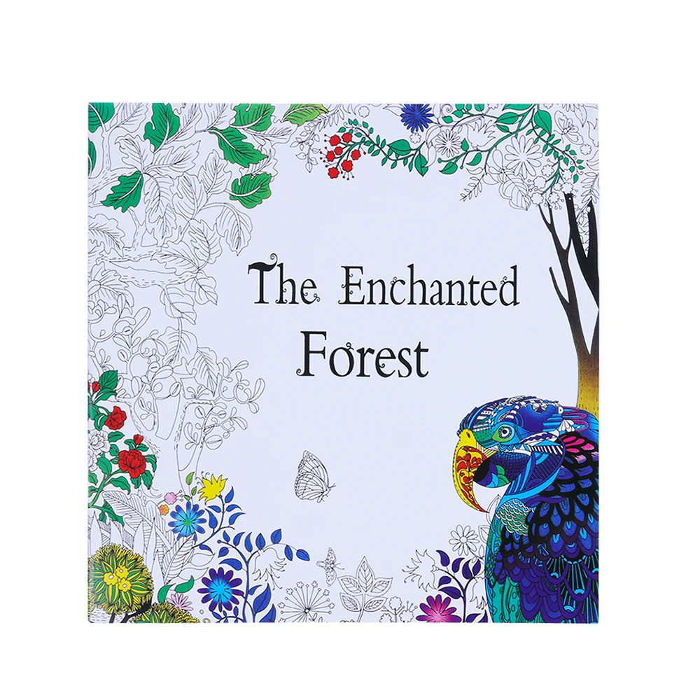 

The Enchanted Forest Fun Designs Stress Relief Coloring Book Mandalas Animal Relieve Stress for Kids Adult Coloring Book 25*25cm